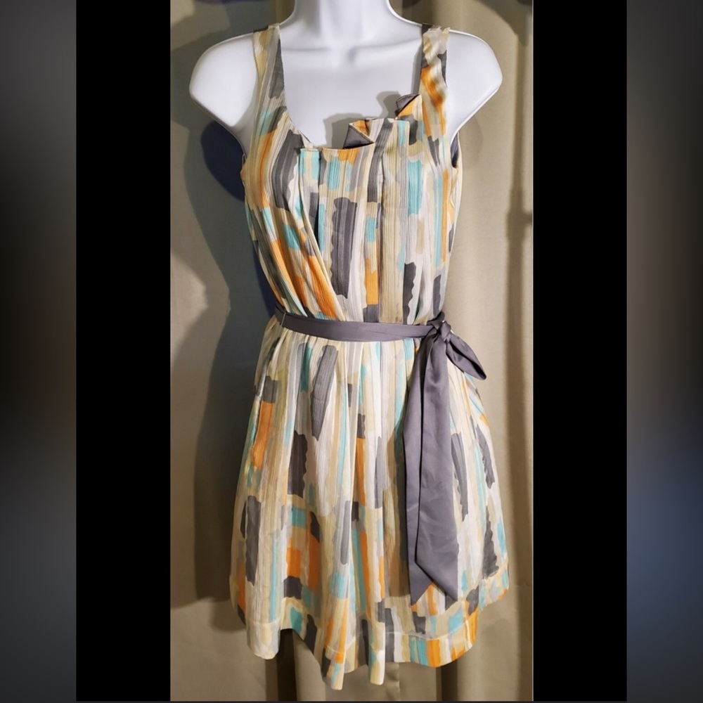 BCBGeneration Abstract Print Mini Dress with Belt